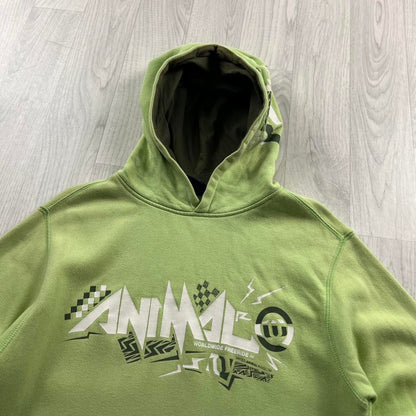 VINTAGE Y2K ANIMAL GRAPHIC HOODIE GREEN