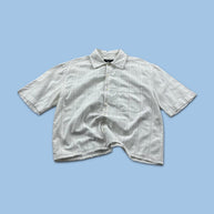 VINTAGE 00s NEXT CHECKERED CROPPED SHORT SLEEVE BUTTON UP SHIRT WHITE