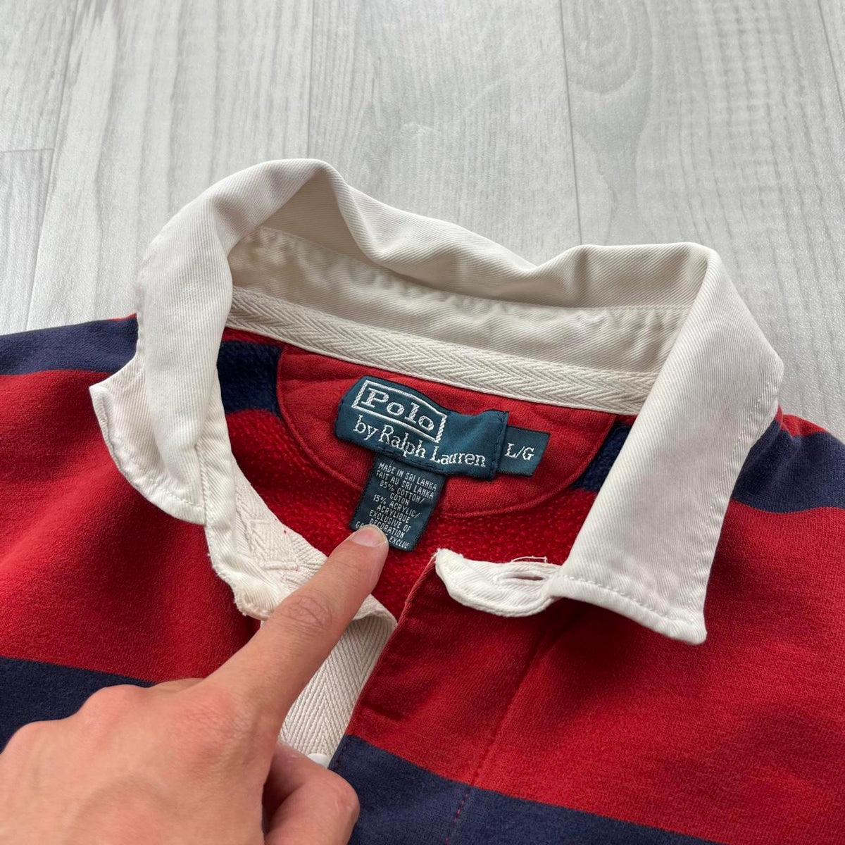 VINTAGE Y2K RALPH LAUREN STRIPED LONG SLEEVE RUGBY POLO SHIRT RED