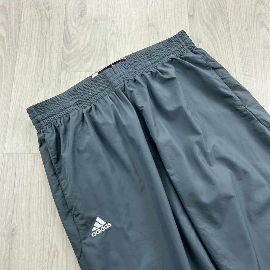 VINTAGE Y2K ADIDAS SIDE STRIPE BAGGY TRACKSUIT BOTTOMS GREY