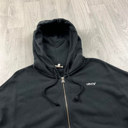 VINTAGE Y2K LEVIS ZIP CROPPED HOODIE BLACK