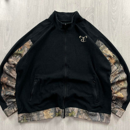 VINTAGE REALTREE ZIP UP FLEECE CAMO BLACK