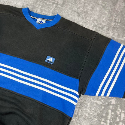 VINTAGE Y2K ADIDAS BOXY SPORTY SWEATSHIRT FADED BLACK
