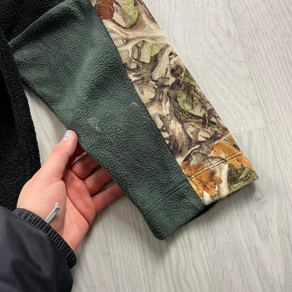 VINTAGE REALTREE ZIP UP FLEECE CAMO BLACK GREEN