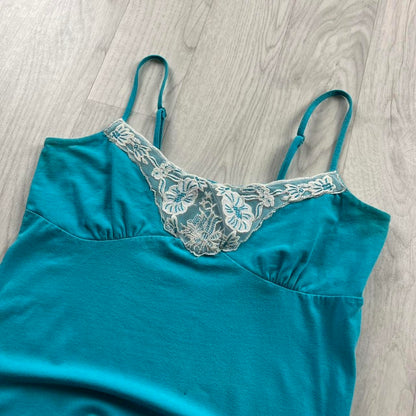VINTAGE Y2K JANE NORMAN LACE CAMI TOP BLUE