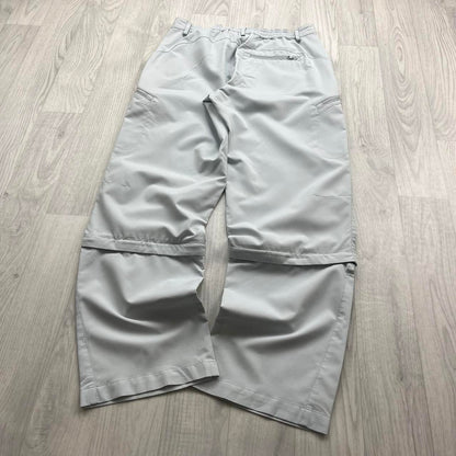 VINTAGE Y2K ADIDAS BAGGY TRACKSUIT BOTTOMS CREAM/GREY