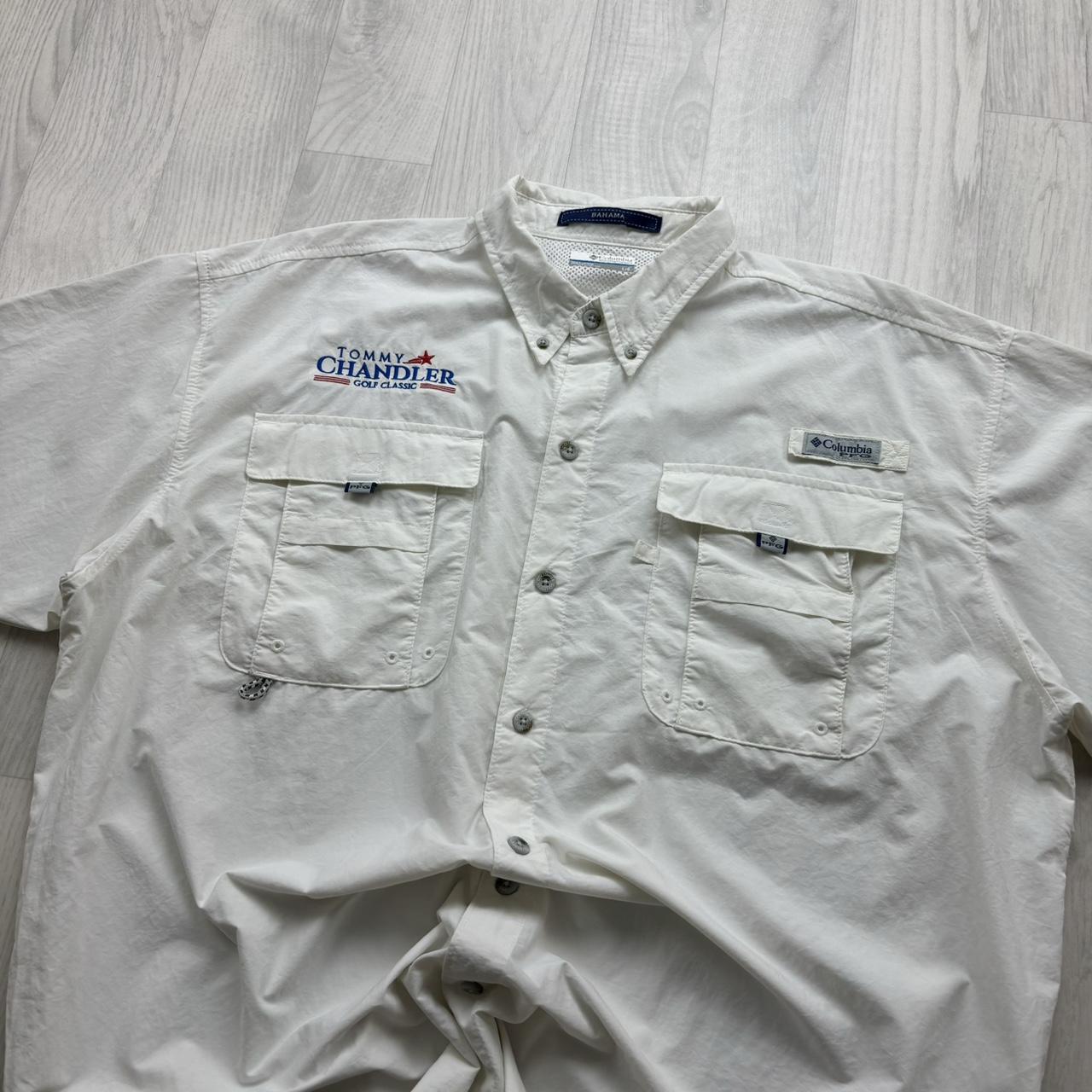 VINTAGE Y2K COLUMBIA UTILITY SHORT SLEEVE SHIRT WHITE