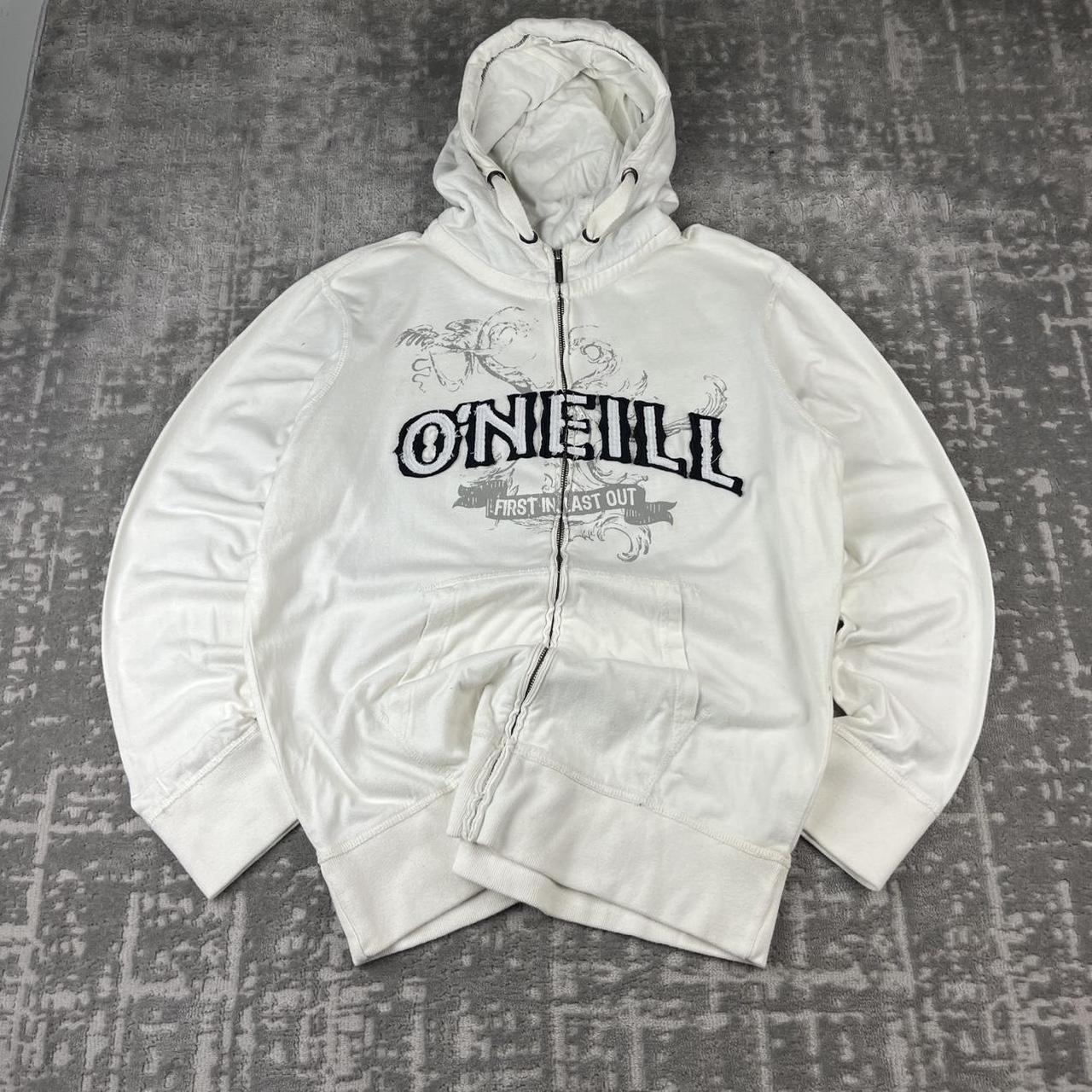 VINTAGE Y2K ONEILL SPELL OUT HOODIE WHITE