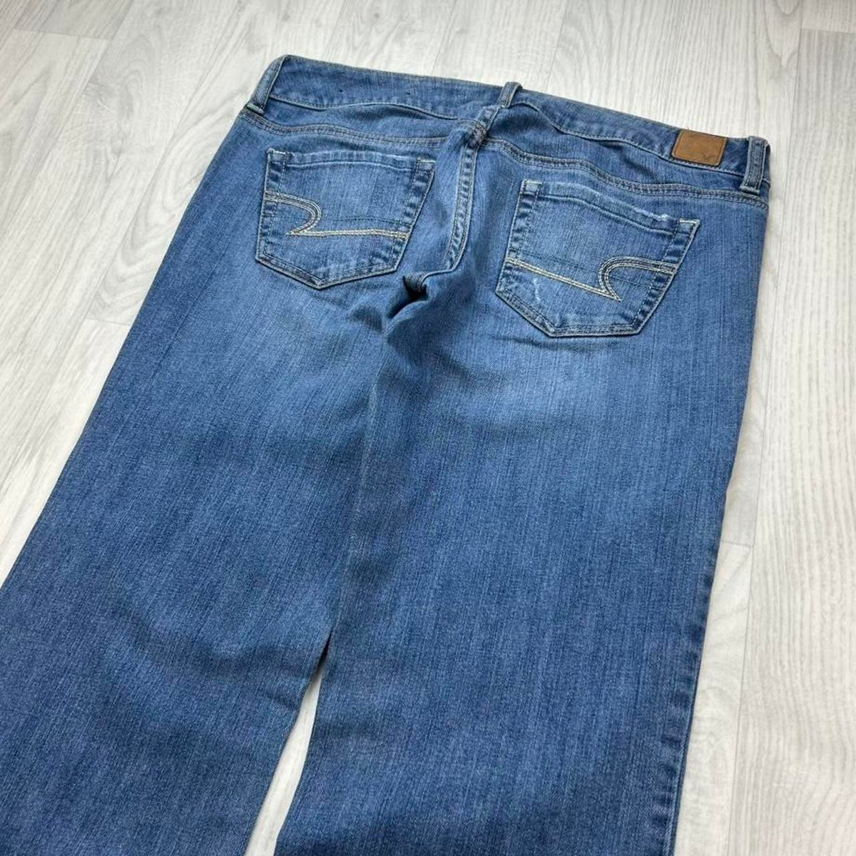 VINTAGE Y2K AMERICAN EAGKE LOW RISE BOOTCUT FLARED JEANS BLUE