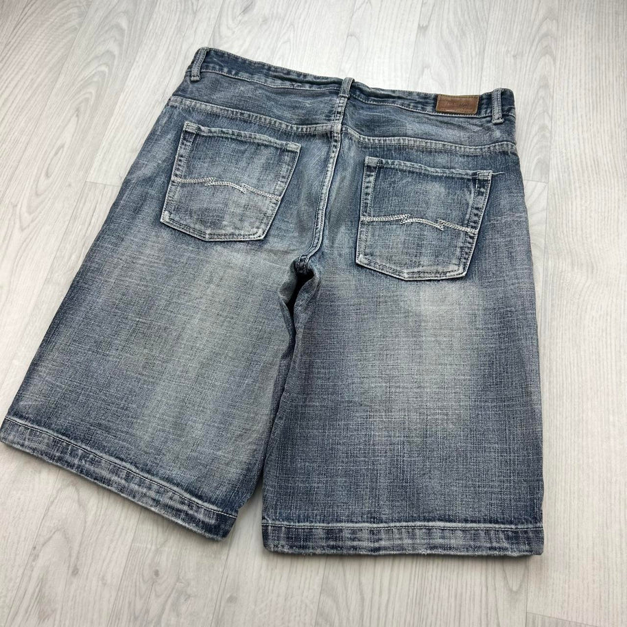 VINTAGE Y2K URBAN PIPELINE DENIM JORTS FADED BLUE