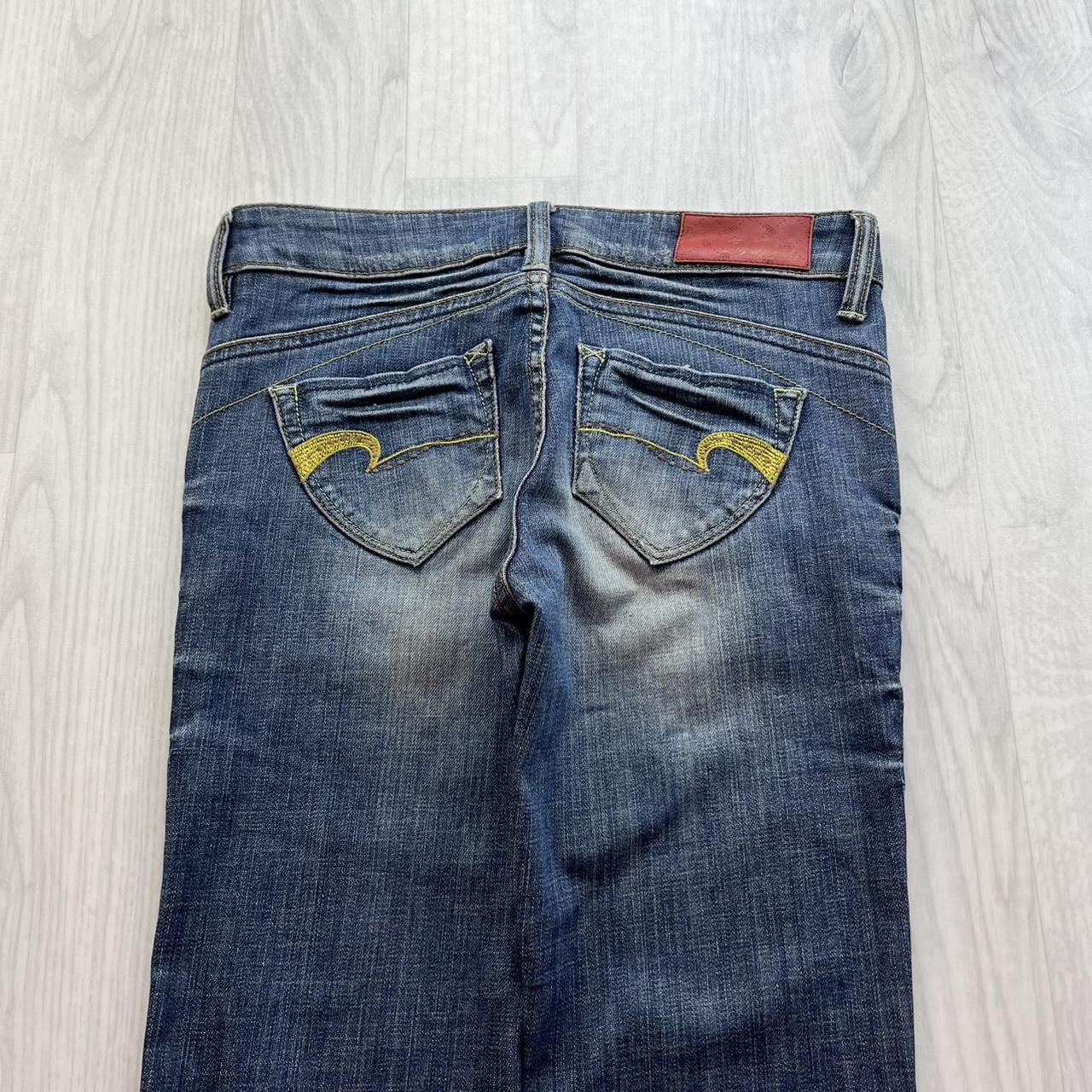 VINTAGE Y2K VICTORIA LOW RISE SLIM BOOTCUT JEANS NAVY BLUE