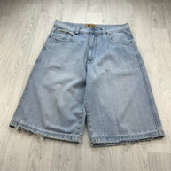 VINTAGE Y2K ZEEP BAGGY DENIM JORTS BLUE
