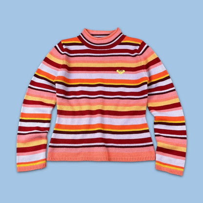 VINTAGE Y2K ROXY STRIPED KNITTED JUMPER