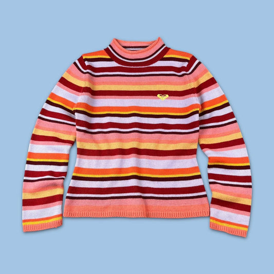 VINTAGE Y2K ROXY STRIPED KNITTED JUMPER
