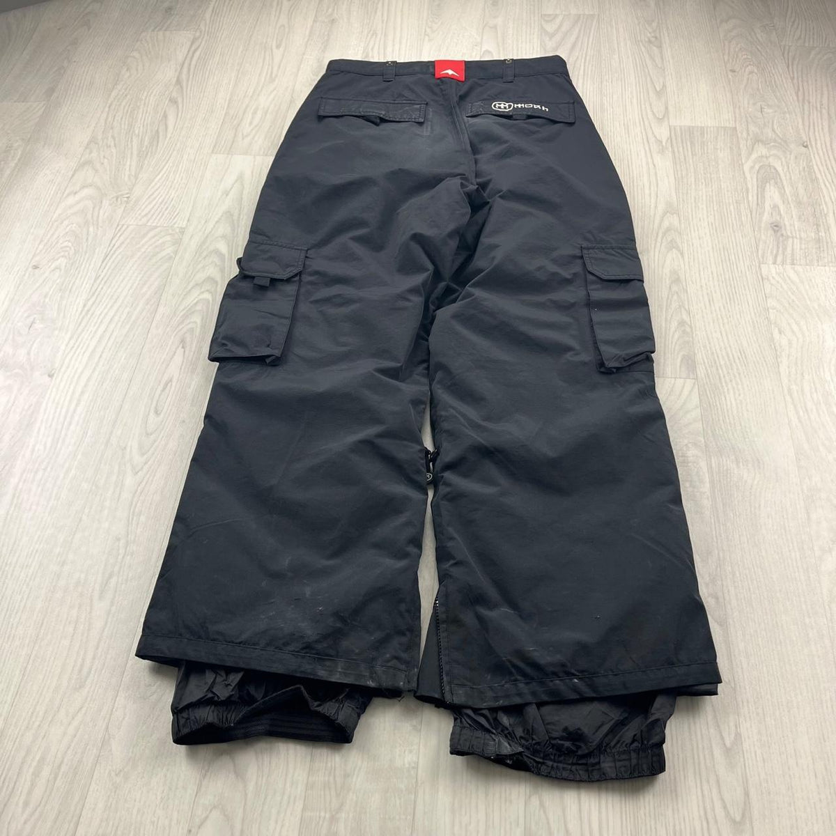VINTAGE Y2K BAGGY CARGO SKI PANTS SALOPETTES BLACK