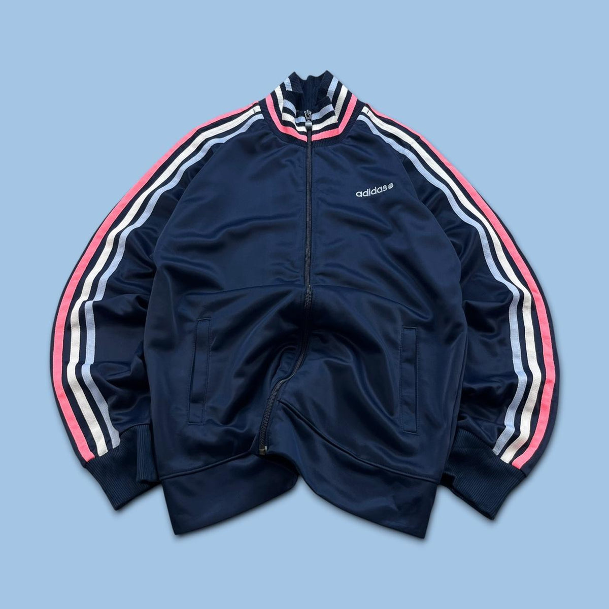 VINTAGE Y2K ADIDAS NEO SIDE STRIPE TRACK JACKET NAVY