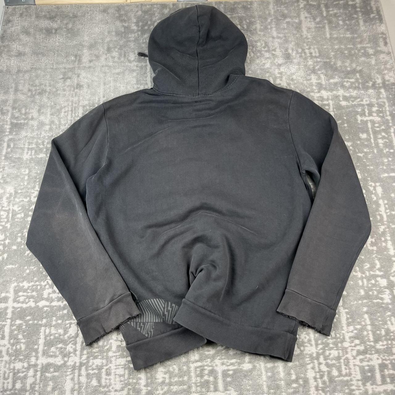 VINTAGE Y2K RIP CURL GRAPHIC SPELL OUT ZIP UP HOODIE FADED BLACK