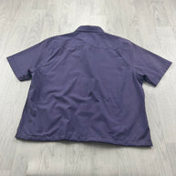 VINTAGE 00s PLAIN CROPPED SHORT SLEEVE BUTTON UP SHIRT PURPLE