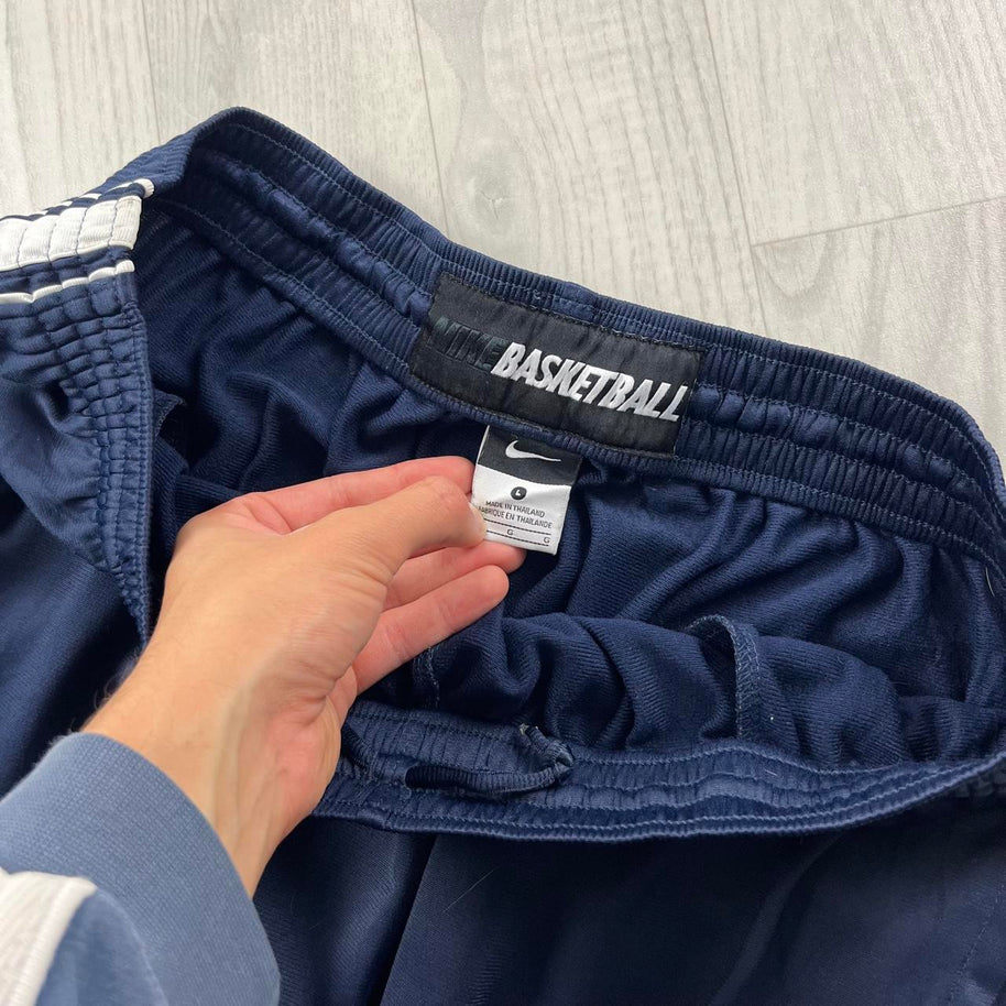 VINTAGE Y2K NIKE BASKETBALL WIDE LEG TRACKSUIT BOTTOMS NAVY