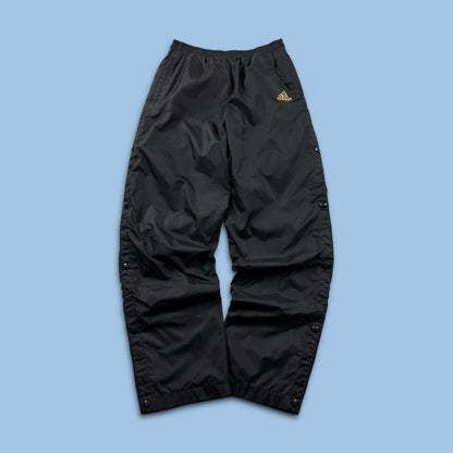 VINTAGE Y2K ADIDAS POPPER BAGGY TRACKSUIT BOTTOMS BLACK