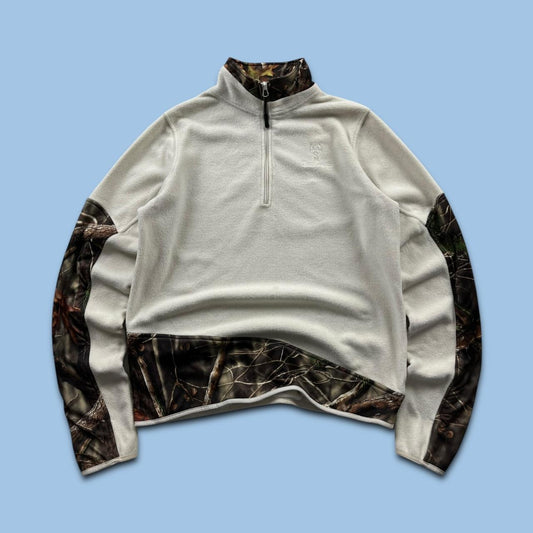 VINTAGE REALTREE QUARTER ZIP FLEECE CAMO WHITE