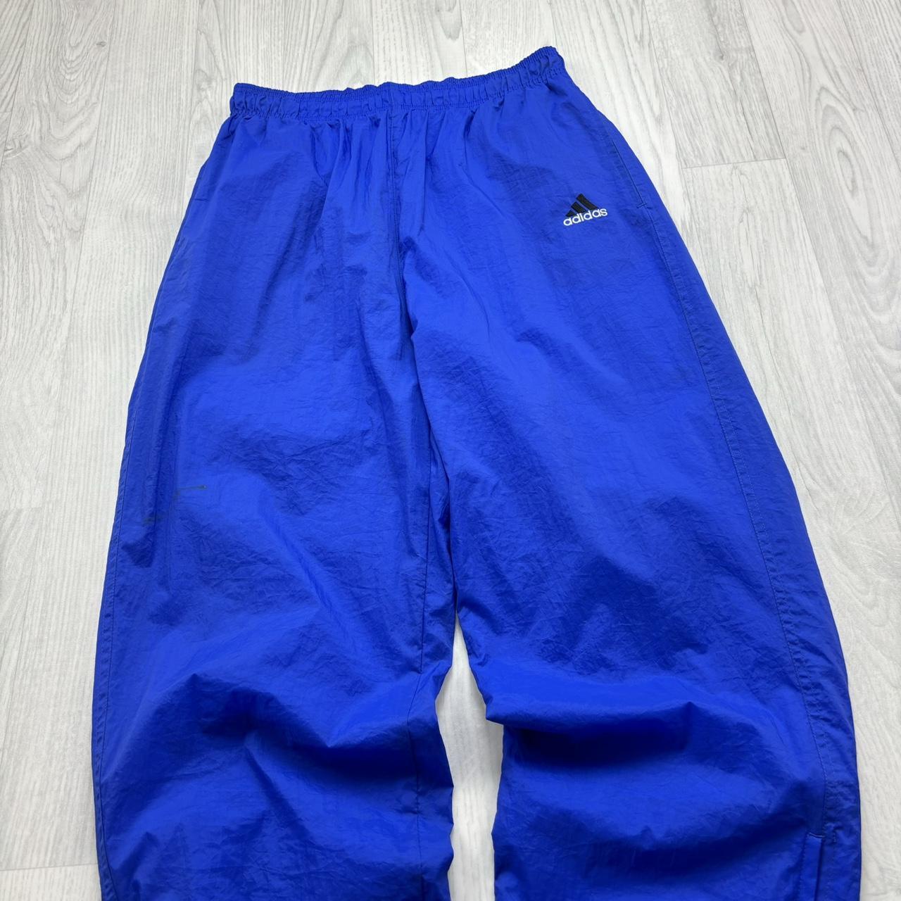 VINTAGE 90s ADIDAS BAGGY TRACKSUIT BOTTOMS BLUE