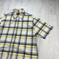 VINTAGE 00s ONEILL CHECKERED CROPPED SHORT SLEEVE BUTTON UP SHIRT WHITE / MULTI