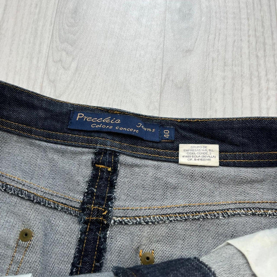 VINTAGE Y2K DENIM MIDI SKIRT NAVY BLUE