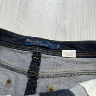 VINTAGE Y2K DENIM MIDI SKIRT NAVY BLUE