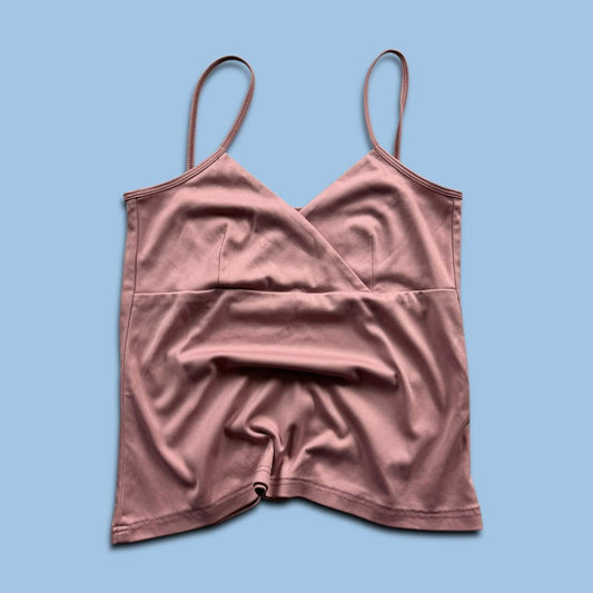 VINTAGE Y2K WRAP CAMI TOP PINK
