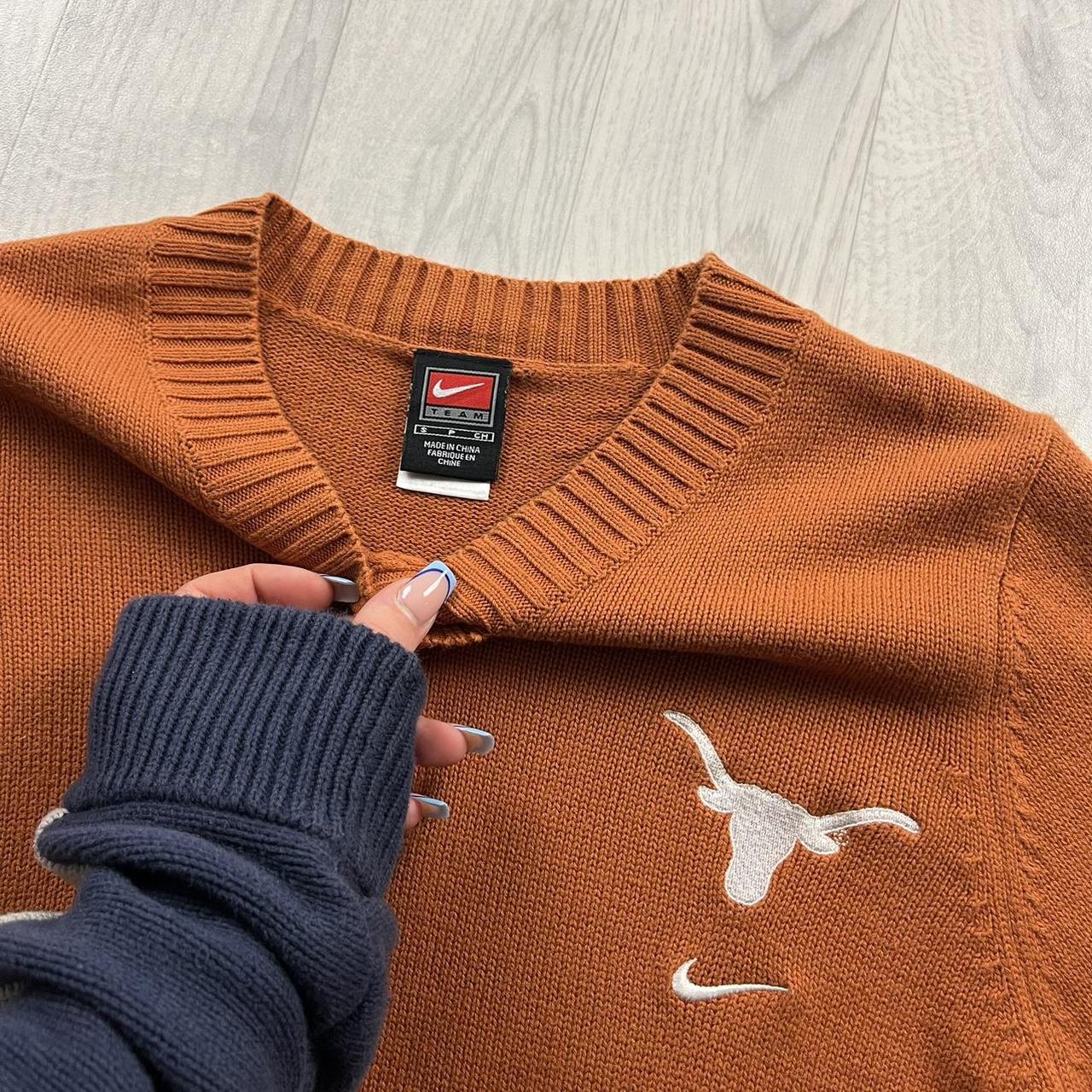VINTAGE Y2K NIKE TEAM CHUNKY KNITTED JUMPER ORANGE