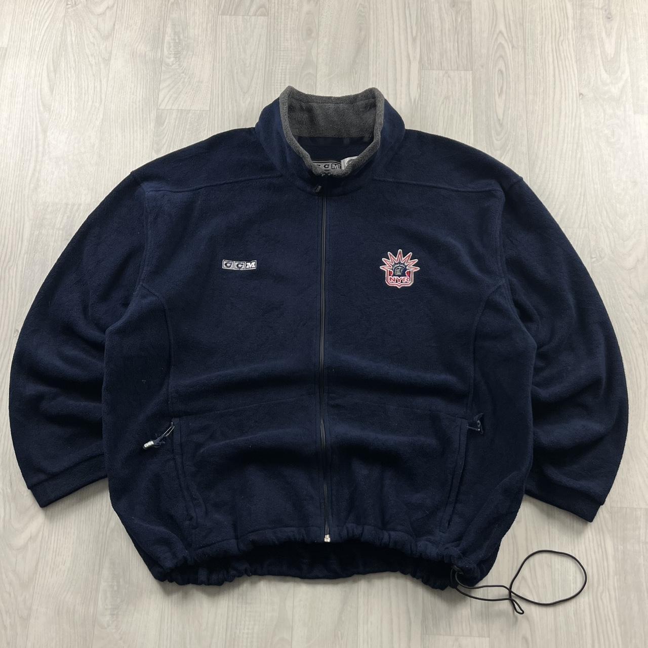 VINTAGE Y2K NHL CCM ZIP UP FLEECE NAVY