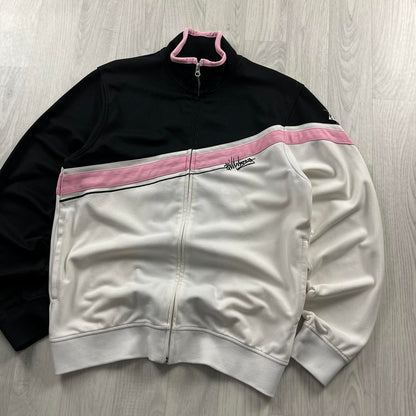 VINTAGE Y2K BILLABONG ZIP UP TRACK JACKET WHITE PINK