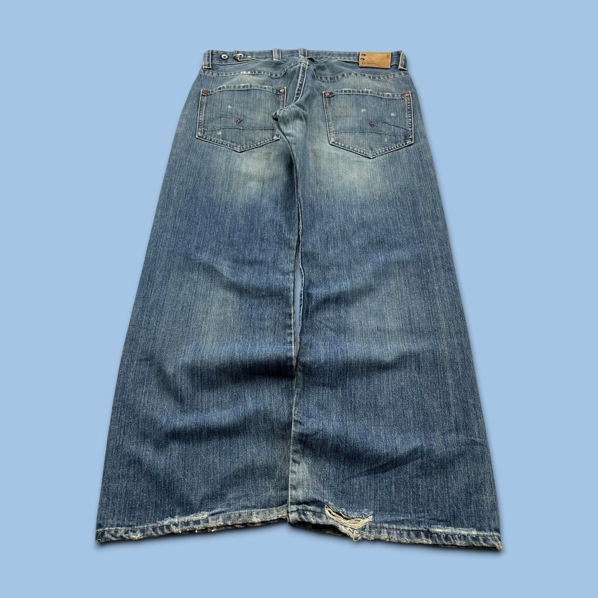 VINTAGE Y2K G STAR WIDE LEG BAGGY JEANS BLUE