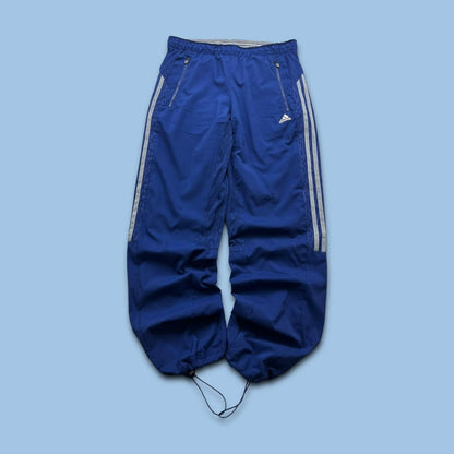 VINTAGE Y2K ADIDAS TECHNICAL BAGGY TRACKSUIT BOTTOMS NAVY BLUE