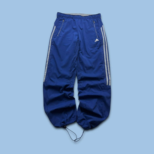 VINTAGE Y2K ADIDAS TECHNICAL BAGGY TRACKSUIT BOTTOMS NAVY BLUE