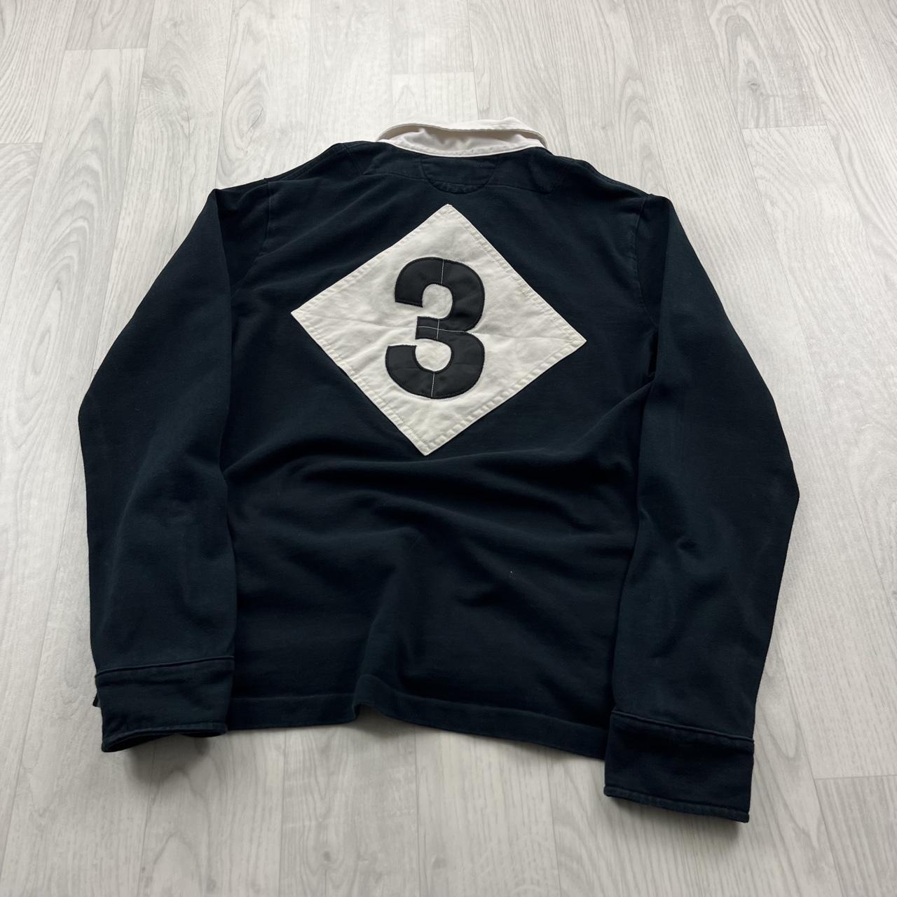 VINTAGE Y2K RALPH LAUREN 3 LONG SLEEVE RUGBY POLO SHIRT BLACK