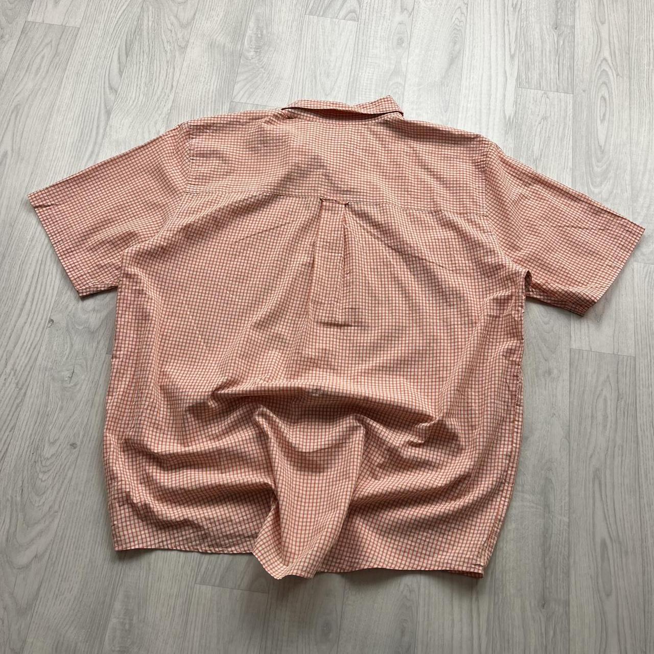 VINTAGE Y2K CHAPS SHORT SLEEVE PLAID SHIRT ORANGE