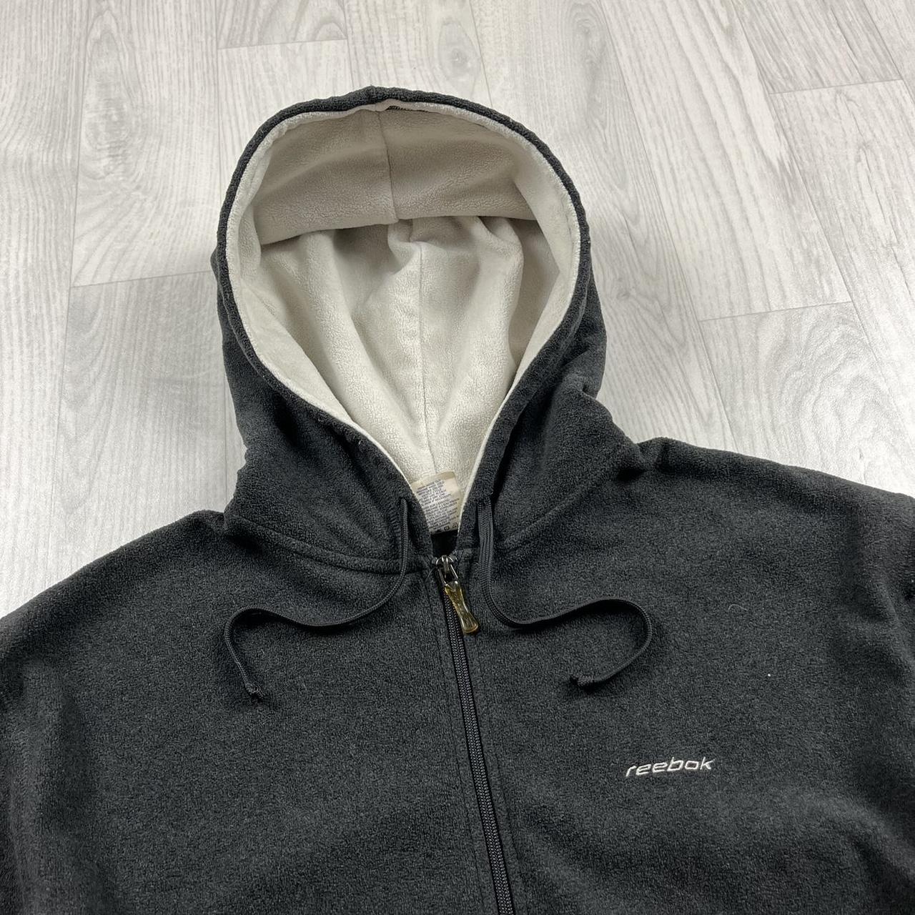 VINTAGE Y2K REEBOK ZIP FLEECE HOODIE GREY