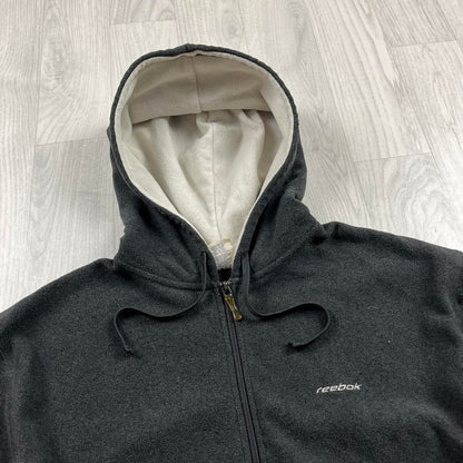 VINTAGE Y2K REEBOK ZIP FLEECE HOODIE GREY