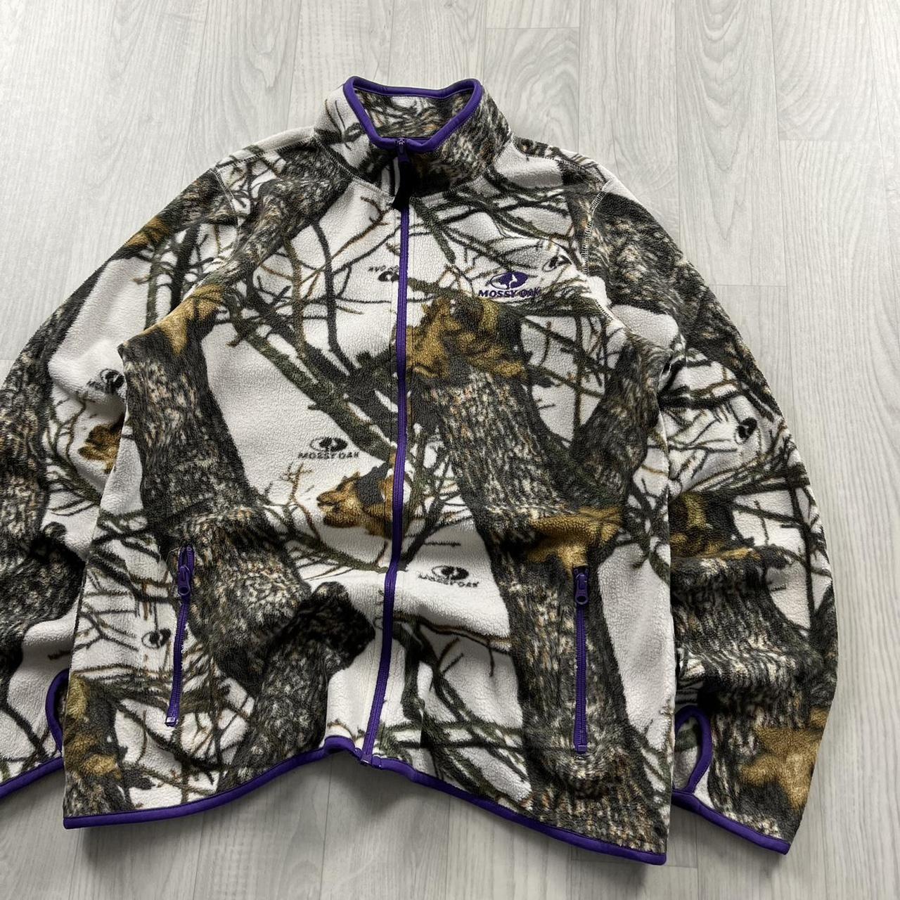 VINTAGE REALTREE ZIP UP FLEECE CAMO WHITE PURPLE