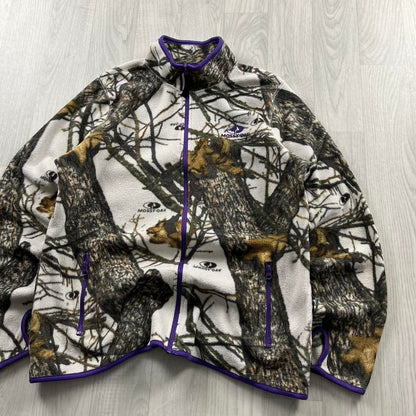 VINTAGE REALTREE ZIP UP FLEECE CAMO WHITE PURPLE