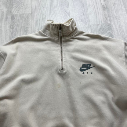VINTAGE Y2K NIKE QUARTER ZIP SWEATSHIRT CREAM