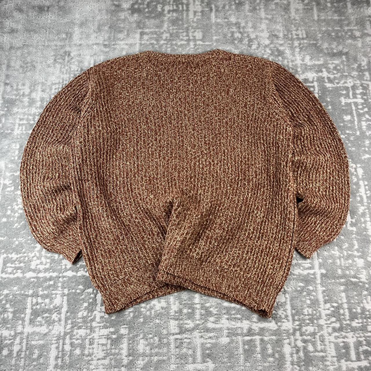 VINTAGE Y2K L L BEAN CHUNKY RIBBED ESSENTIAL KNITTED JUMPER BURNT ORANGE
