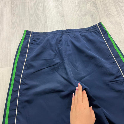 VINTAGE Y2K ADIDAS SIDE STRIPE BAGGY TRACKSUIT BOTTOMS NAVY GREEN