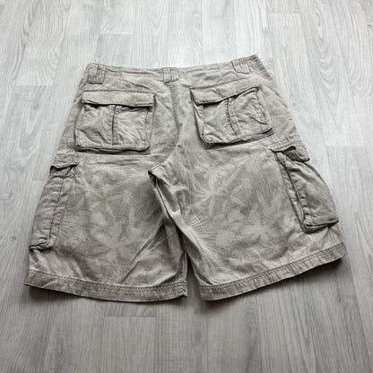 VINTAGE Y2K LEE BAGGY FLORAL PATTERN SHORTS CREAM