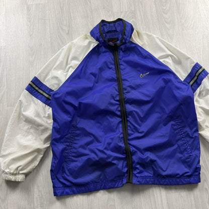 VINTAGE NIKE LIGHTWEIGHT WIND BREAKER JACKET PURPLE WHITE