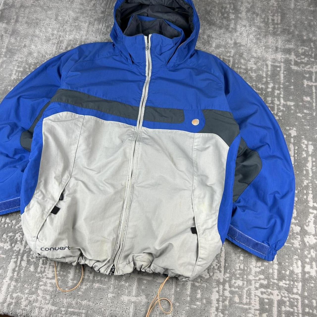 VINTAGE 00s COLUMBIA CONVERT TECHNICAL UTILITY SKI JACKET GREY BLUE