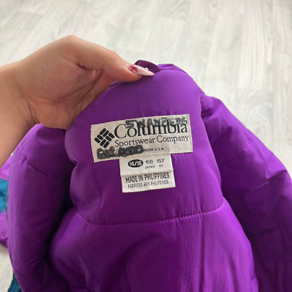 VINTAGE 00s COLUMBIA TECHNICAL SKI HOODED JACKET PURPLE BLACK