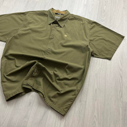 VINTAGE Y2K QUIKSILVER SHORT SLEEVE SHIRT KHAKI